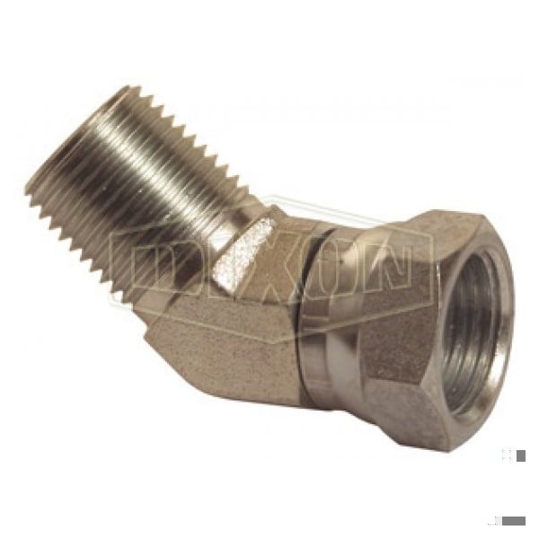 Dixon Swivel Nut Elbow, 1/2-14 Nominal, Female NPSM x MNPT, Steel, Domestic 1503-8-8 - main